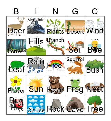Nature Bingo Card
