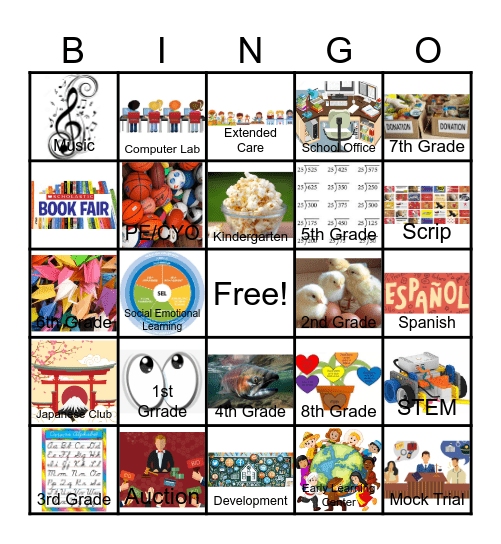 Open House Bingo Card