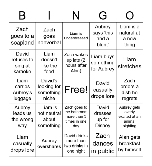 Nathan's 2025 Japan Bingo Card Bingo Card