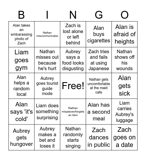 David's 2025 Japan Bingo Card Bingo Card