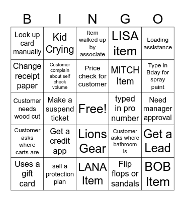 Front End Bingo Card