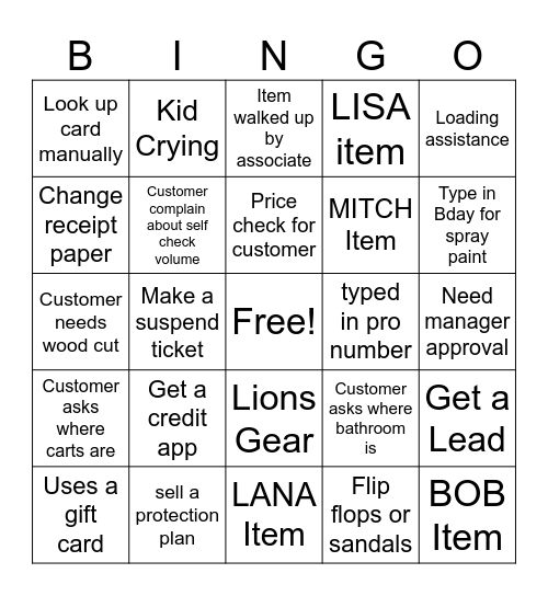 Front End Bingo Card