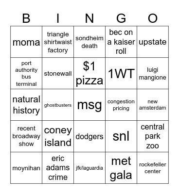 d20 nyc bingo Card