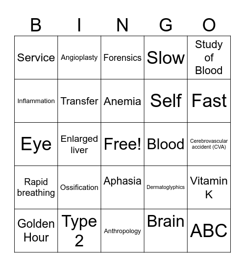 HOSA Bingo Card
