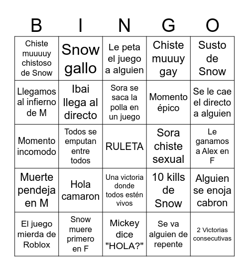 BINGO LA ELITE Bingo Card