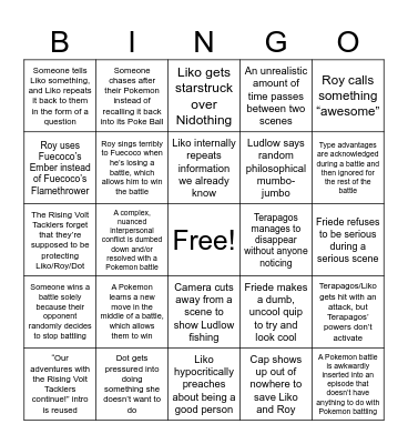 Pokemon Horizons Bingo Board Bingo Card