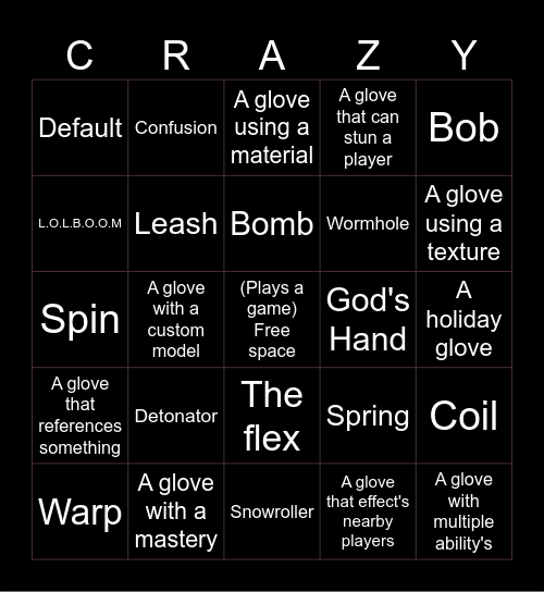 Crazycard Bingo Card