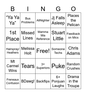 ThesFest 25 Bingo Card