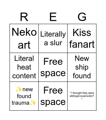 Regretevator Pinterest Bingo Card