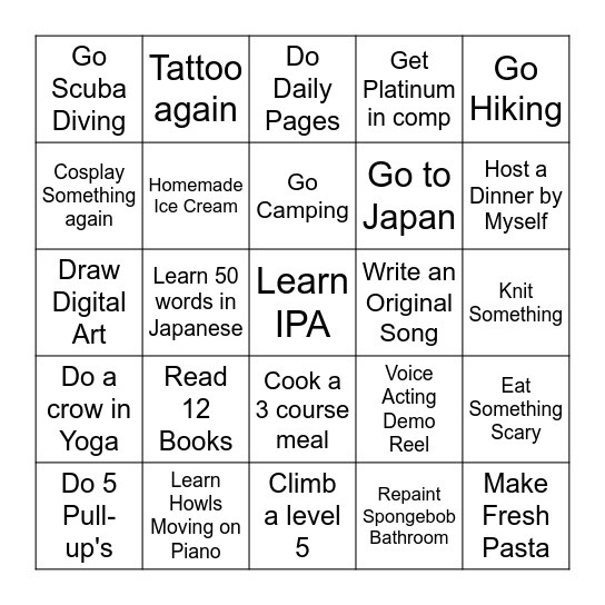 2025 Bingo Card
