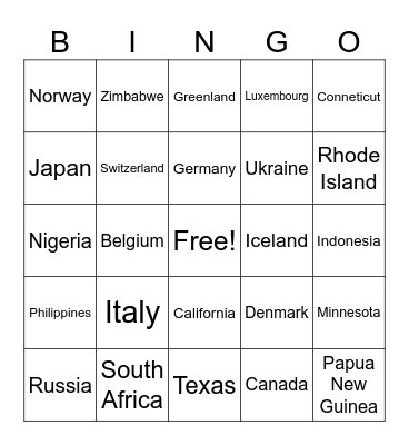 wonders of street view Bingo Card