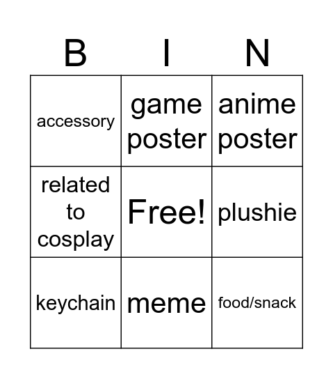 Con Bingo Card