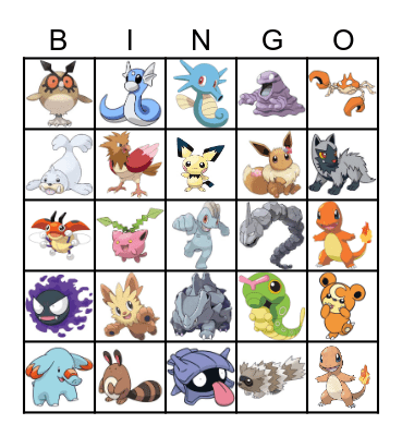 Pokemon Bingo Card