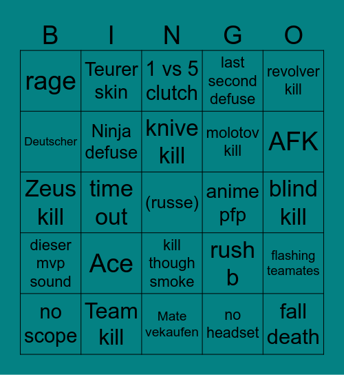 cs bingo Card