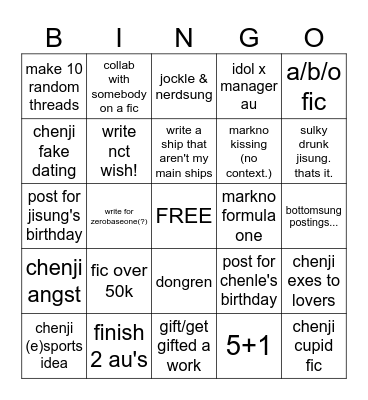 grayson's 2025 bingo Card