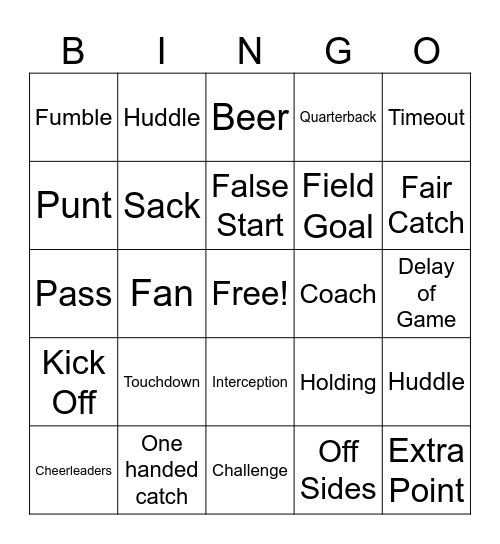 Eagles vs. Commanders Bingo Card