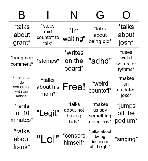 All region bingo Card