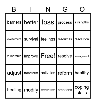 CHANGE BINGO Card