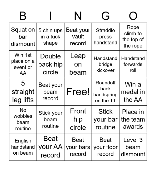 Meet season bingo! Bingo Card