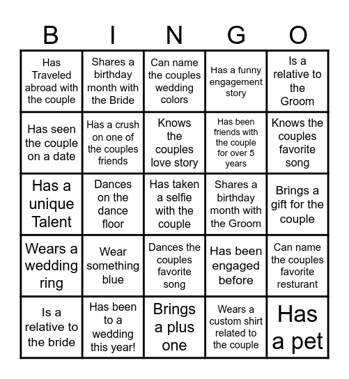 Engagement Bingo, Love in Every Square Bingo Card