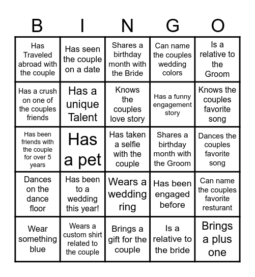 Engagement Bingo, Love in Every Square Bingo Card