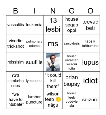 house md Bingo Card