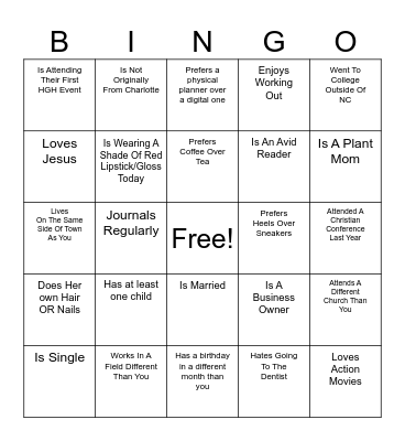 HGH Mix & Mingle Bingo! Bingo Card