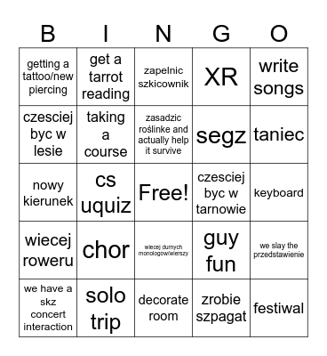 rox 2025 Bingo Card