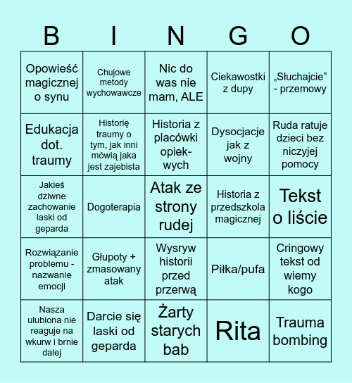 Podypmówa Bingo Card