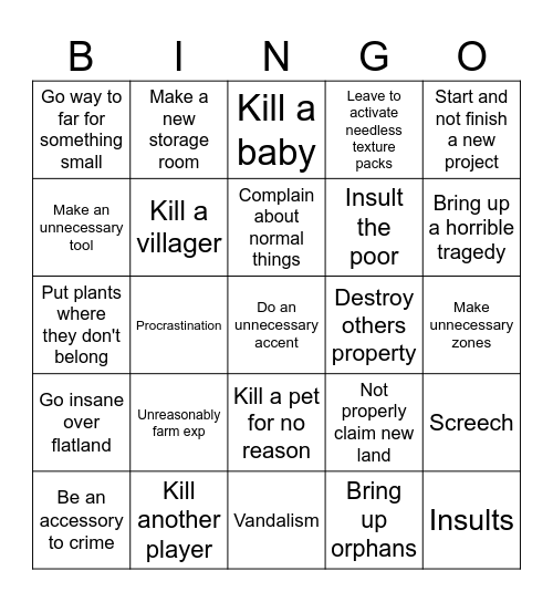 Bingo board of doom👹👹👹 Bingo Card