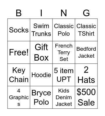 Psycho Bunny Bingo Card