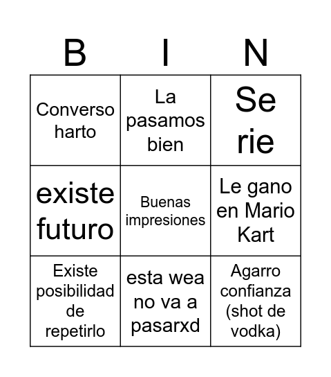 sale bien????????? Bingo Card