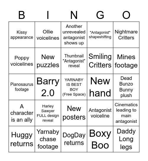 CHAPTER 4 Bingo Card