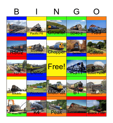 Menards Trains Upcoming Products Bingo Card