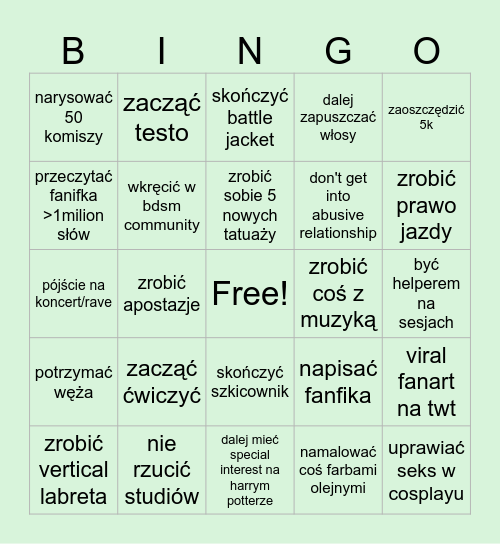 2025 life bingo Card