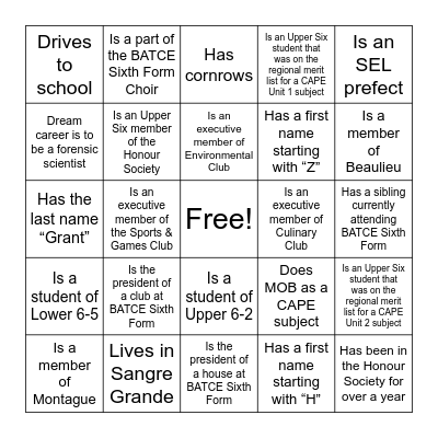 Someone who... Bingo Card