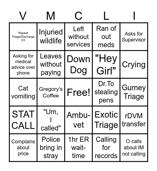 Saturday Bingo Card