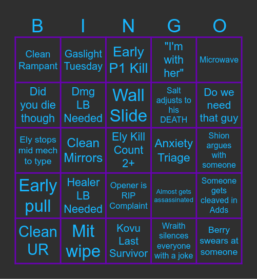Side Static Bingo Card