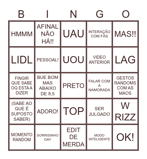 DEVEATS Bingo Card