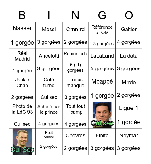 Apéro Bingo LinkyFoot Bingo Card