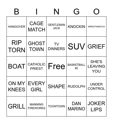 MJ BINGO Card
