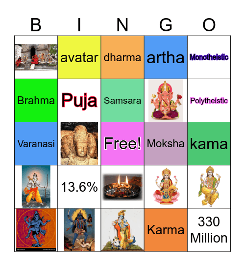 Hinduism BINGO Card