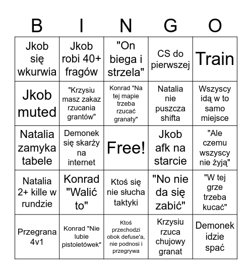 CS'owe Bingo Card