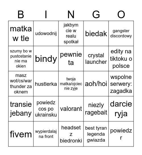 BINGO POLAKÓW Bingo Card