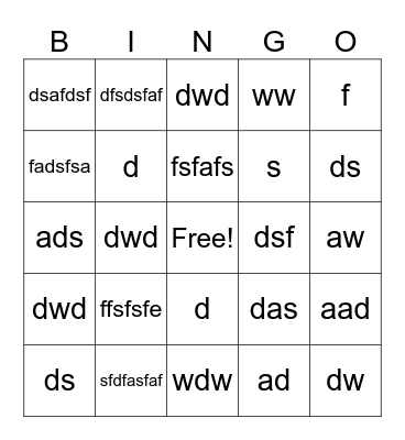 family guy Bingo Card