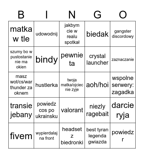 BINGO POLAKÓW Bingo Card