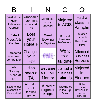 CWIB Bingo Card