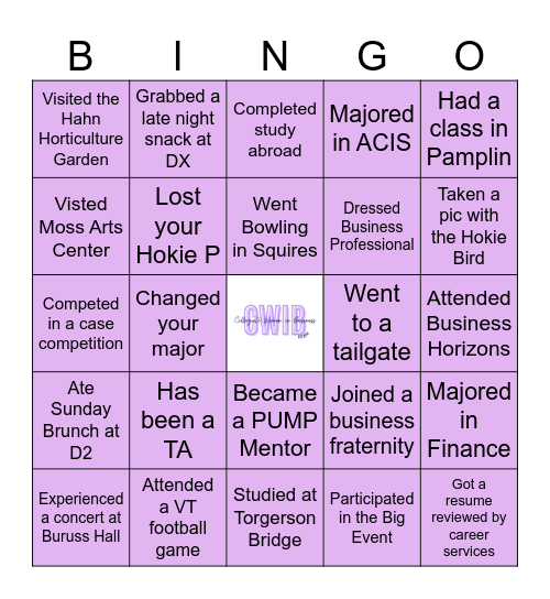 CWIB Bingo Card