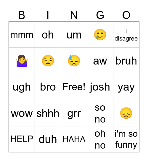 Anaiah Bingo Card