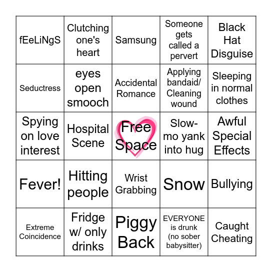 Kdrama Bingo! Bingo Card